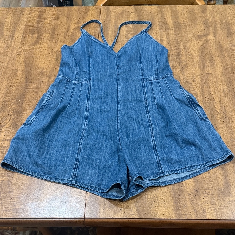 Miou Muse Casual Denim Blue Women's Romper